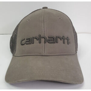 Carhartt Force Canvas Mesh-Back Logo Graphic SnapBack Trucker Hat Brown